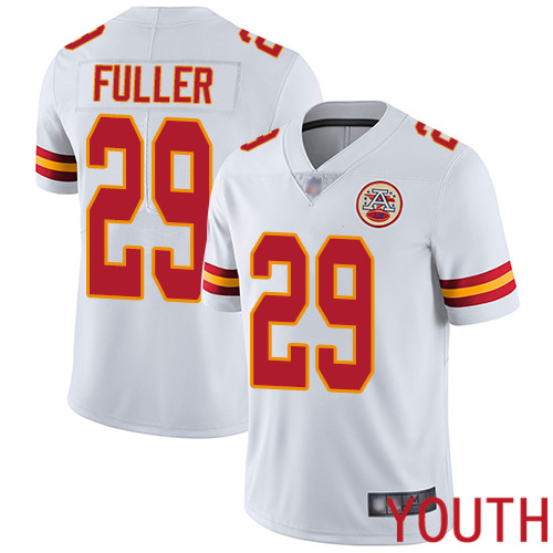 Youth Kansas City Chiefs #29 Fuller Kendall White Vapor Untouchable Limited Player Football Nike NFL Jersey->youth nfl jersey->Youth Jersey